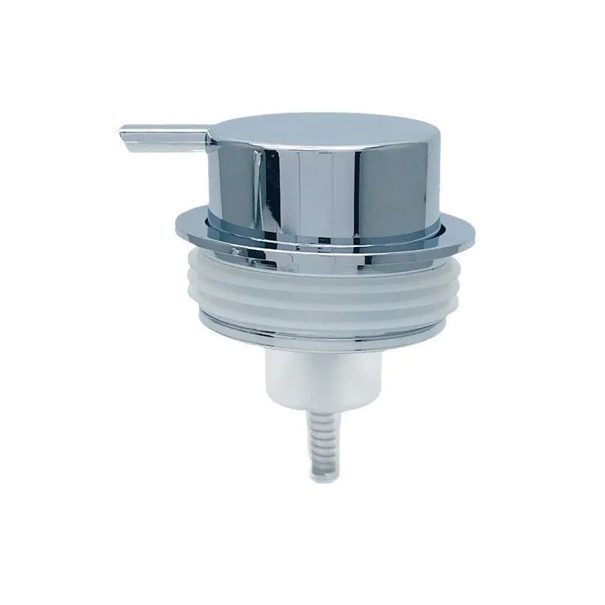 ABS plastic foam pump dispenser with large push head for facial cleansers in metallic finishes