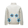 Men's summer cooling jacket with ventilation holes for outdoor work in black or white colours