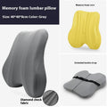 Grey contoured lumbar support pillow for office chair, showing 40x40x8cm dimensions.