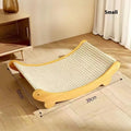A sisal blanket cat scratch board in a natural woven texture, shown in large and small size options.
