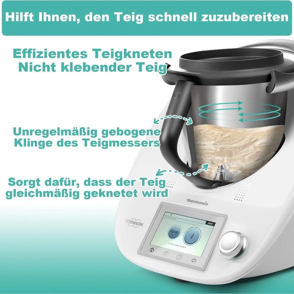Ceramic dough knife with stainless steel attachment for Thermomix TM6 and TM5 machines