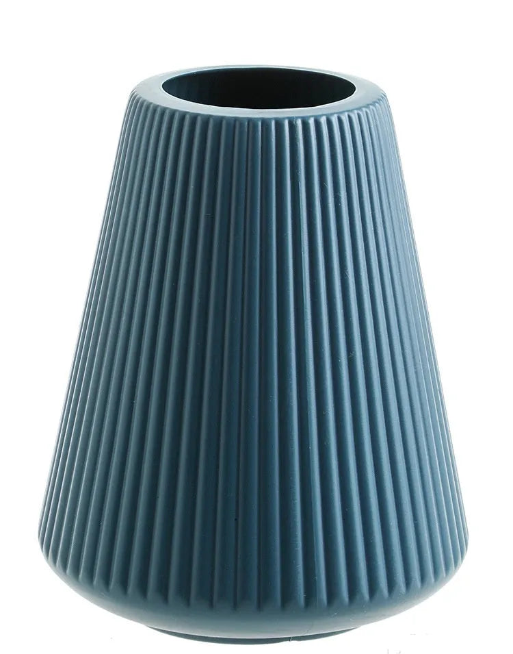 Melamine plastic decorative flower vase in white, pink, green, or blue colour options