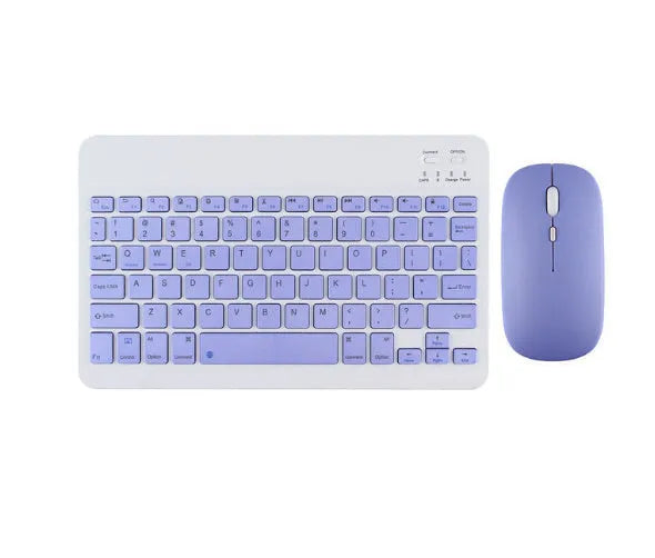 Bluetooth keyboard with rechargeable mouse in multiple colour options including white, green and pink