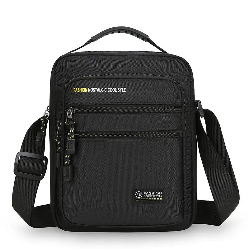 Men's waterproof nylon crossbody bag in green colour with urban style design