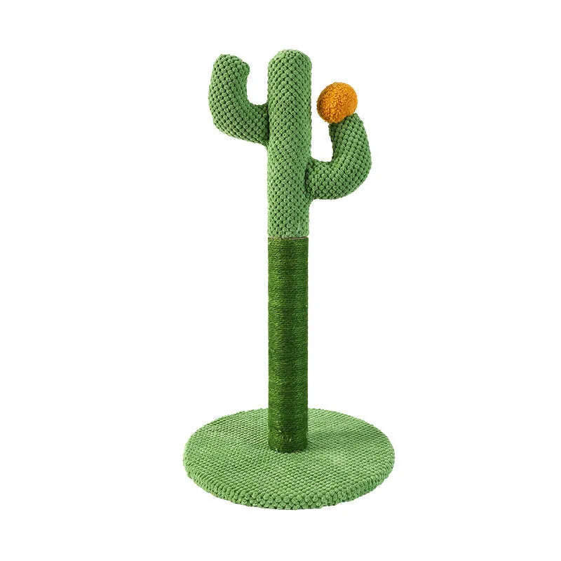 Masson cactus-shaped cat scratching post with sisal fibre surface next to coconut tree design option.