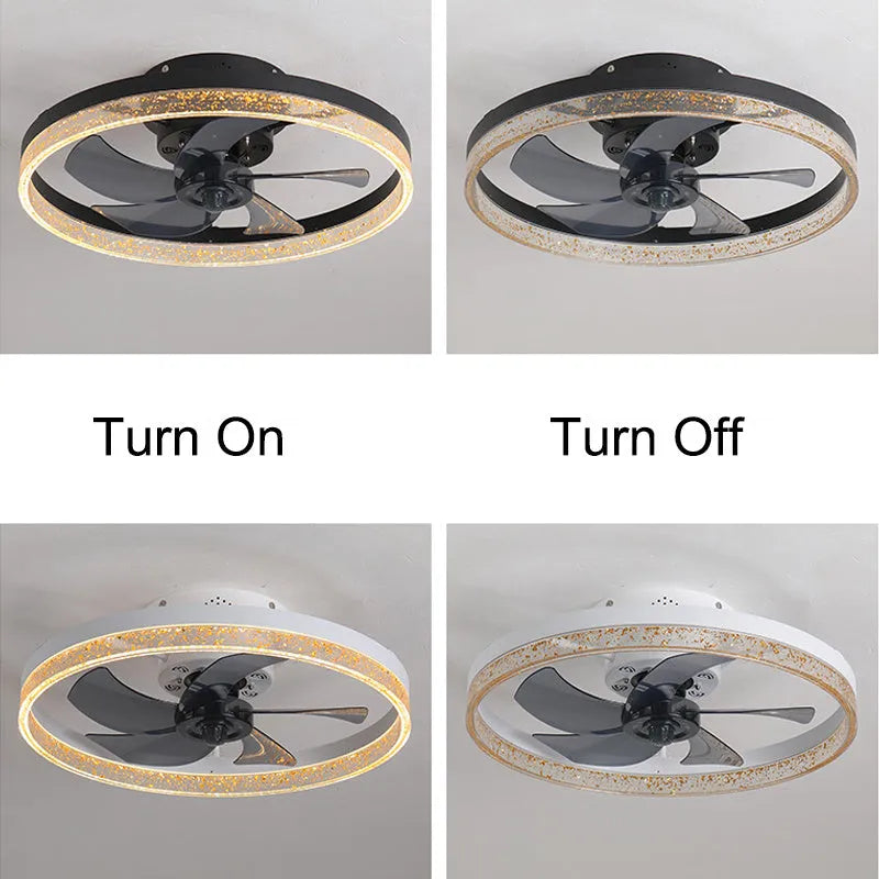 Nordic style ceiling fan with integrated LED light in 50cm diameter with remote control