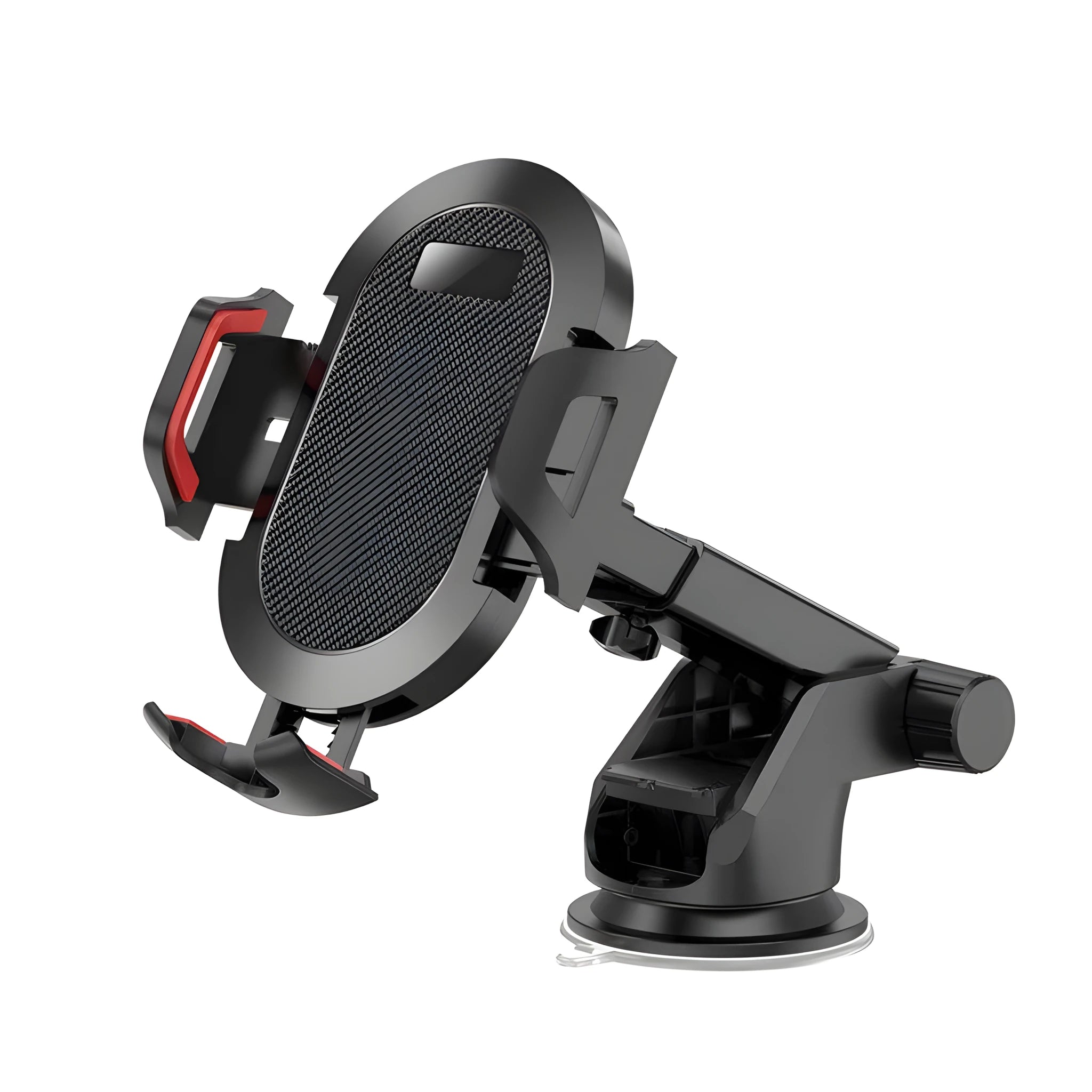 Auto lock car phone holder showing air vent mount and suction cup options