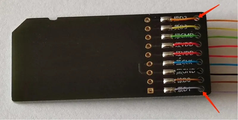 Automotive EMMC read/write tool for BMW Mercedes Audi Porsche audio host maintenance with SD card and PCB connectors