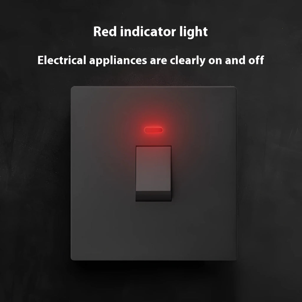 25A three-pole electrical switch with light panel indicator in curved rack design