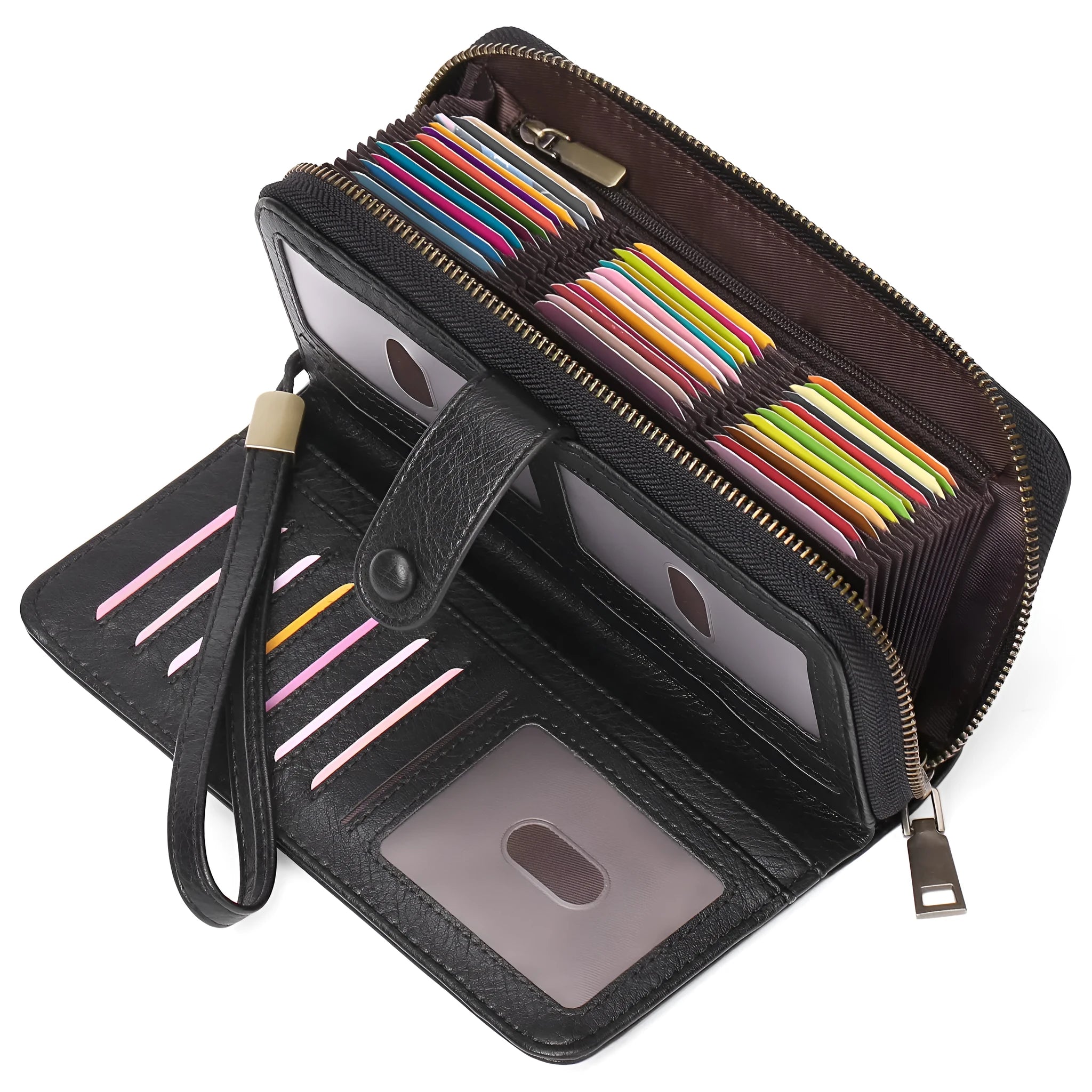 PU expanding women's long wallet passport bag with RFID protection in multiple colour options