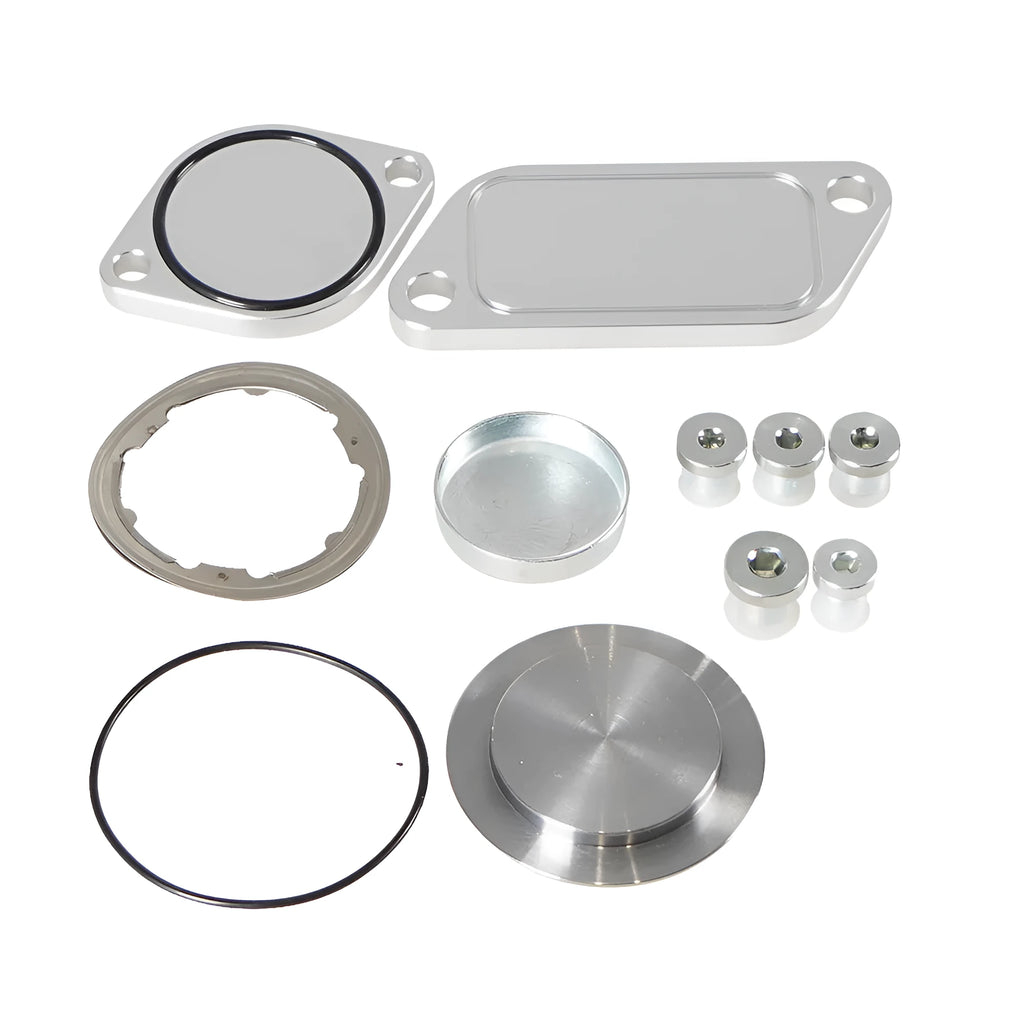 Silver aluminium alloy valve cover plug for automotive Cooler EGR systems.
