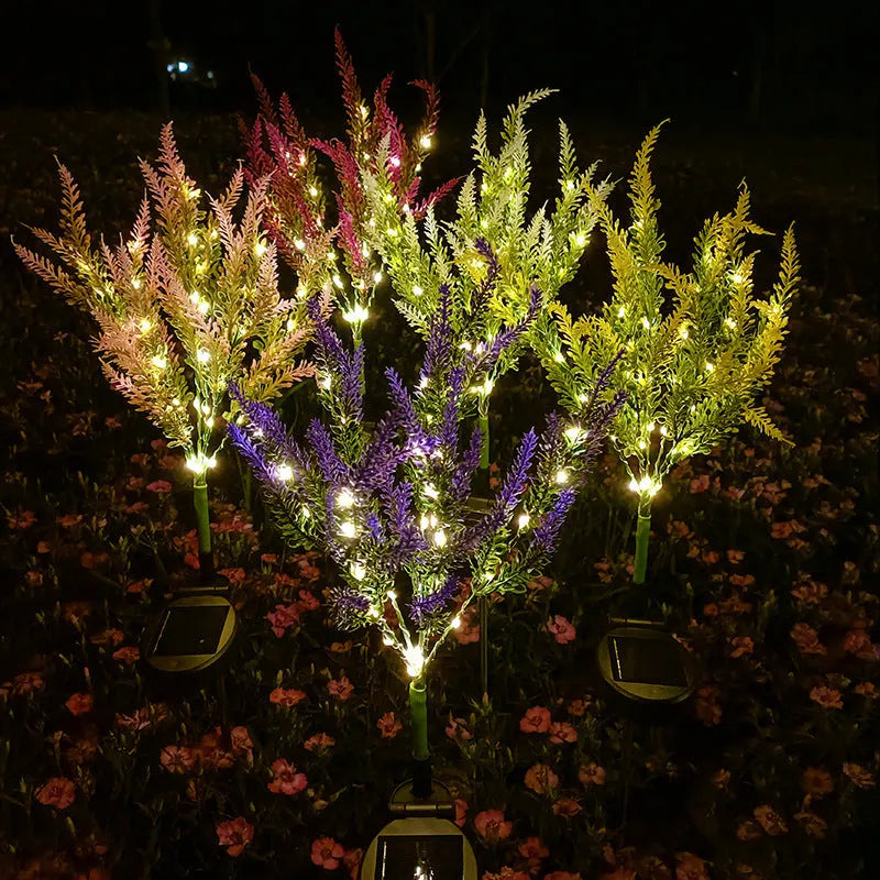 74cm tall solar-powered flower-shaped garden light with LED illumination for outdoor courtyard decoration