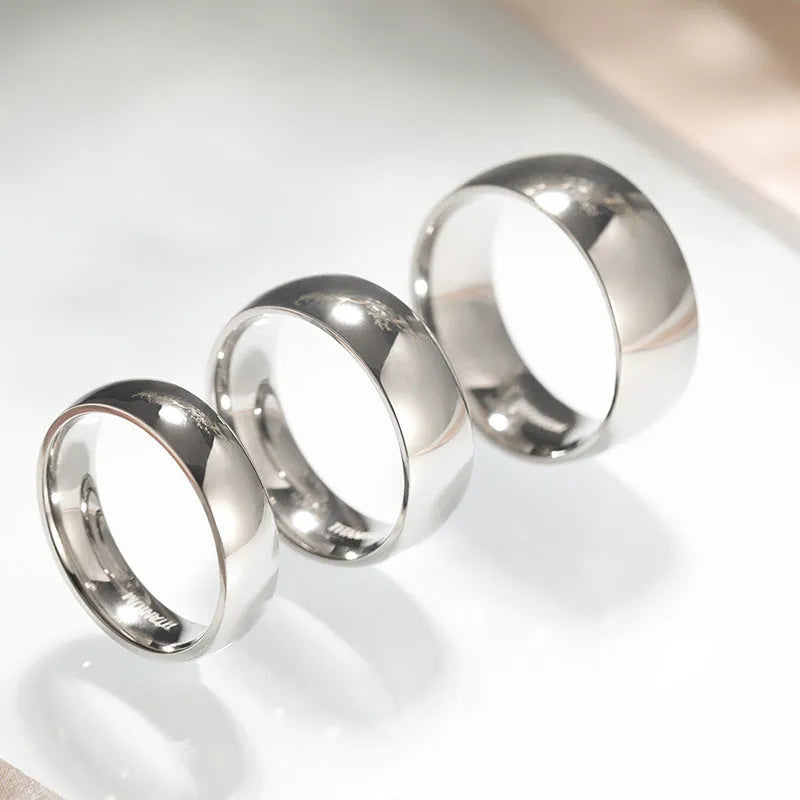 Silver pure titanium unisex ring with grinding finish available in 2mm 4mm 6mm 8mm widths