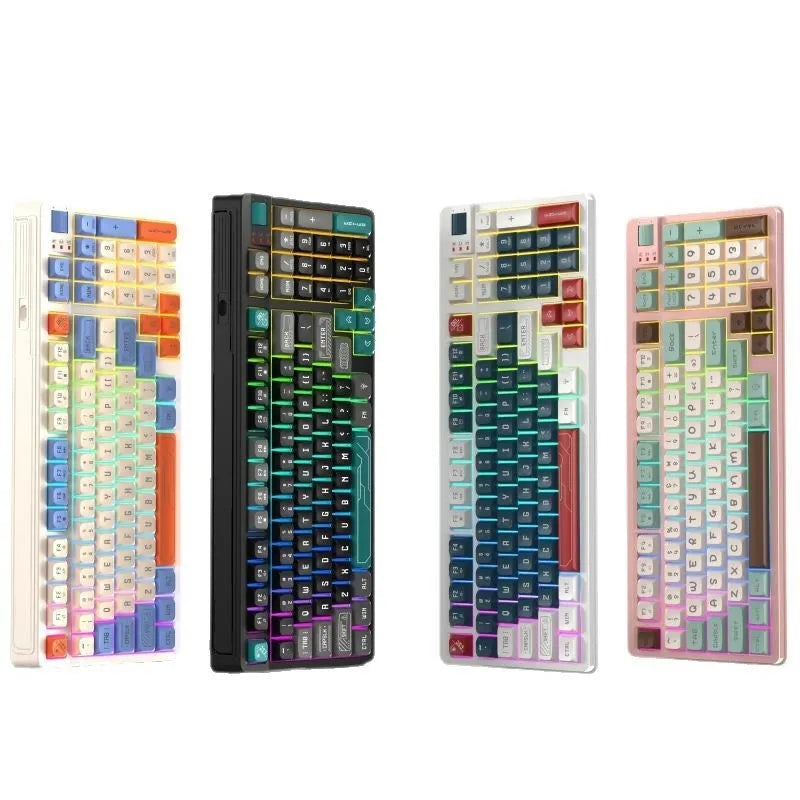 Luminous desktop computer keyboard with three-colour backlighting and mechanical feel keys