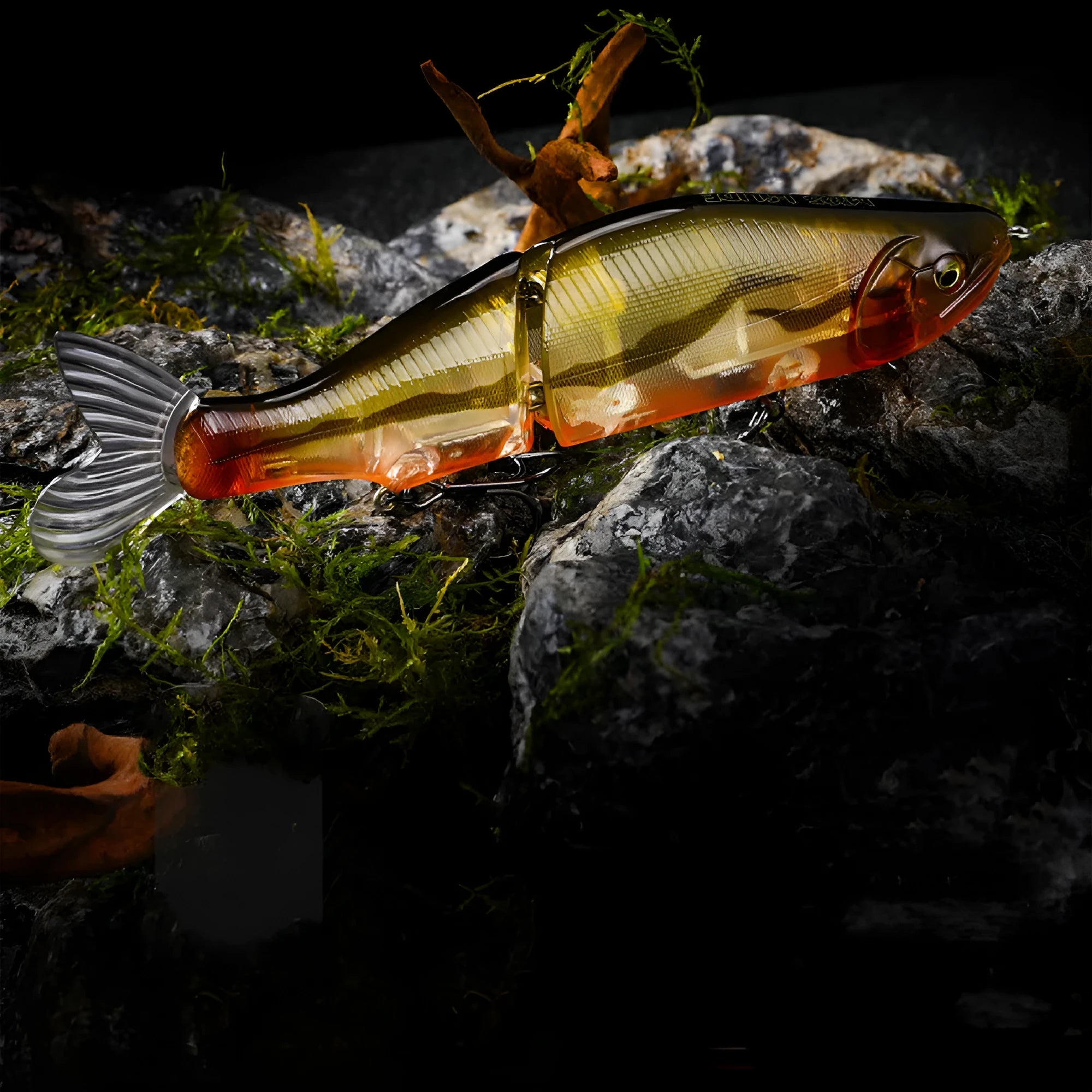 185mm long soft plastic fishing swimbait for bass in one of fifteen available colour options.