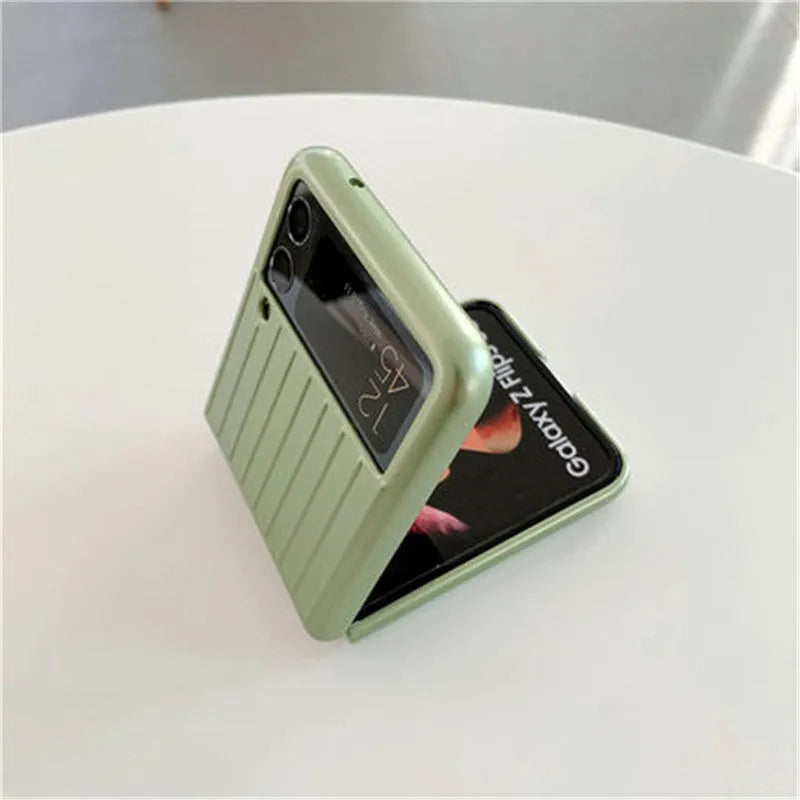Samsung Z Flip3 ultra-thin flip mobile phone case in PC material showing colour options