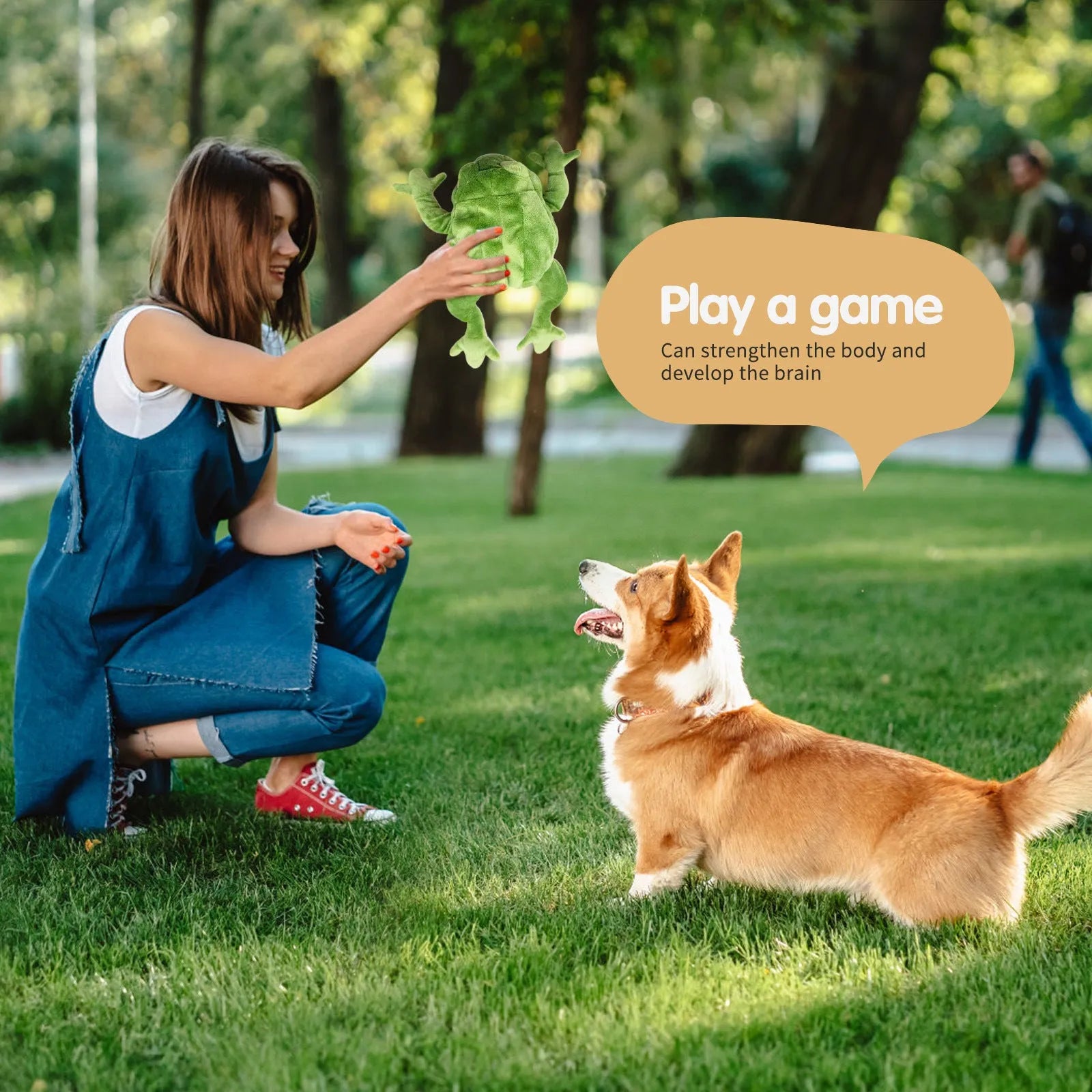 Green pet plush toy sound bite-resistant 27 cm dog toy for Golden Retrievers