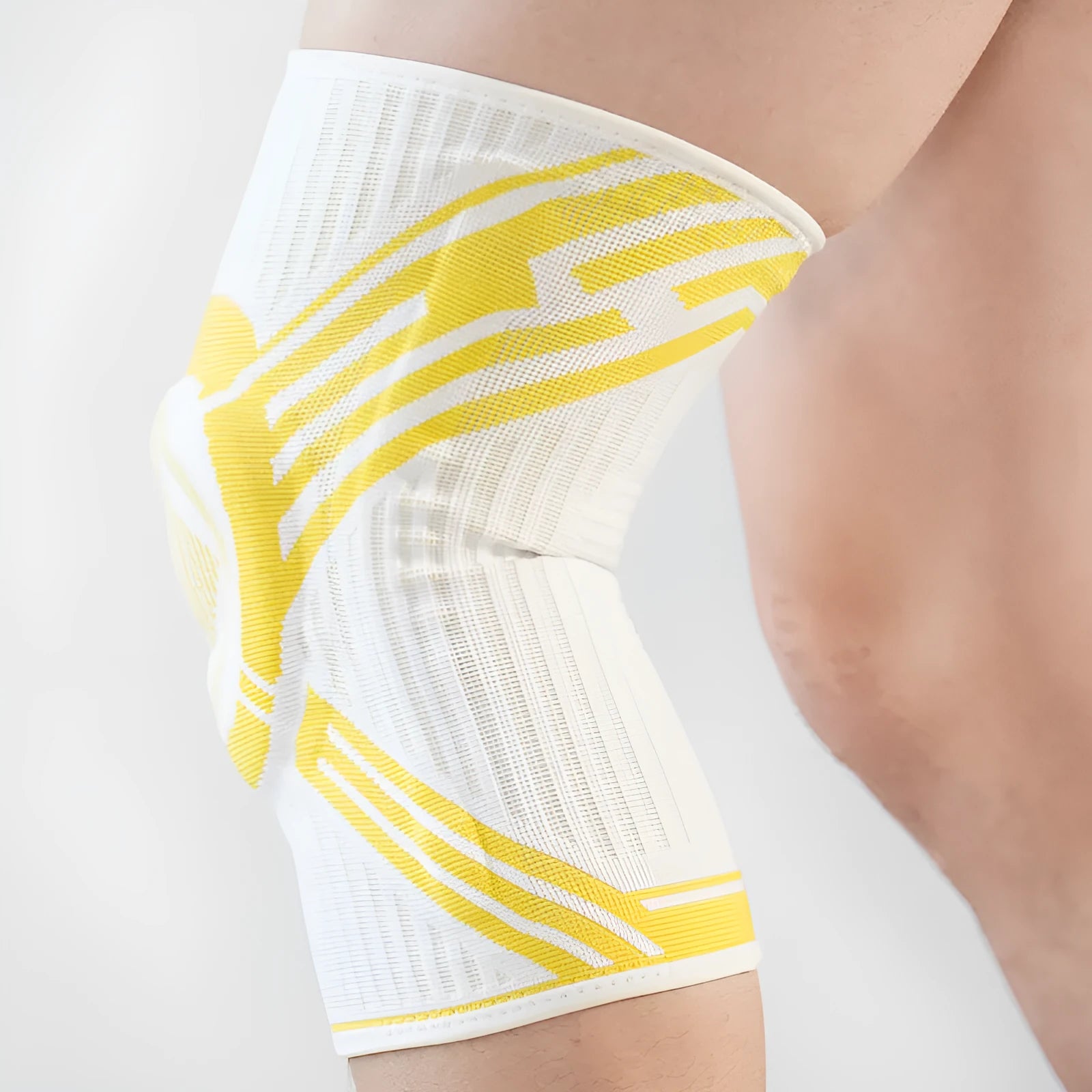 Blue high elasticity cotton knee pad for adult basketball and sports protection.