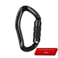 Automatic master lock climbing carabiner in five colour options: black, blue, orange, red, silver