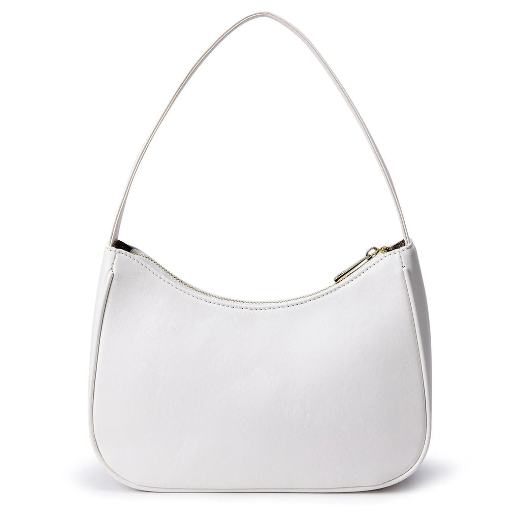 Retro style waterproof shoulder bag in apricot colour with adjustable strap