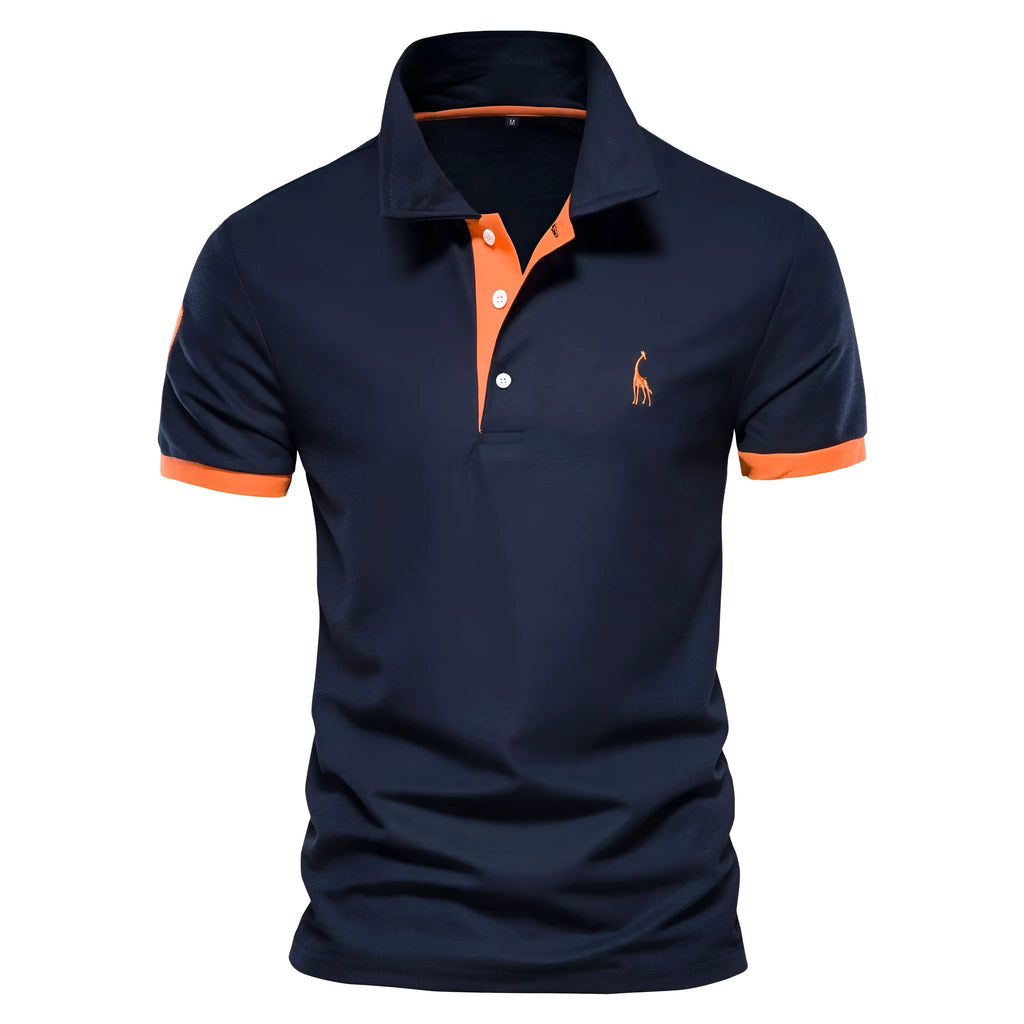 Men's slim fit short sleeve T-shirt with embroidered deer design in various colours