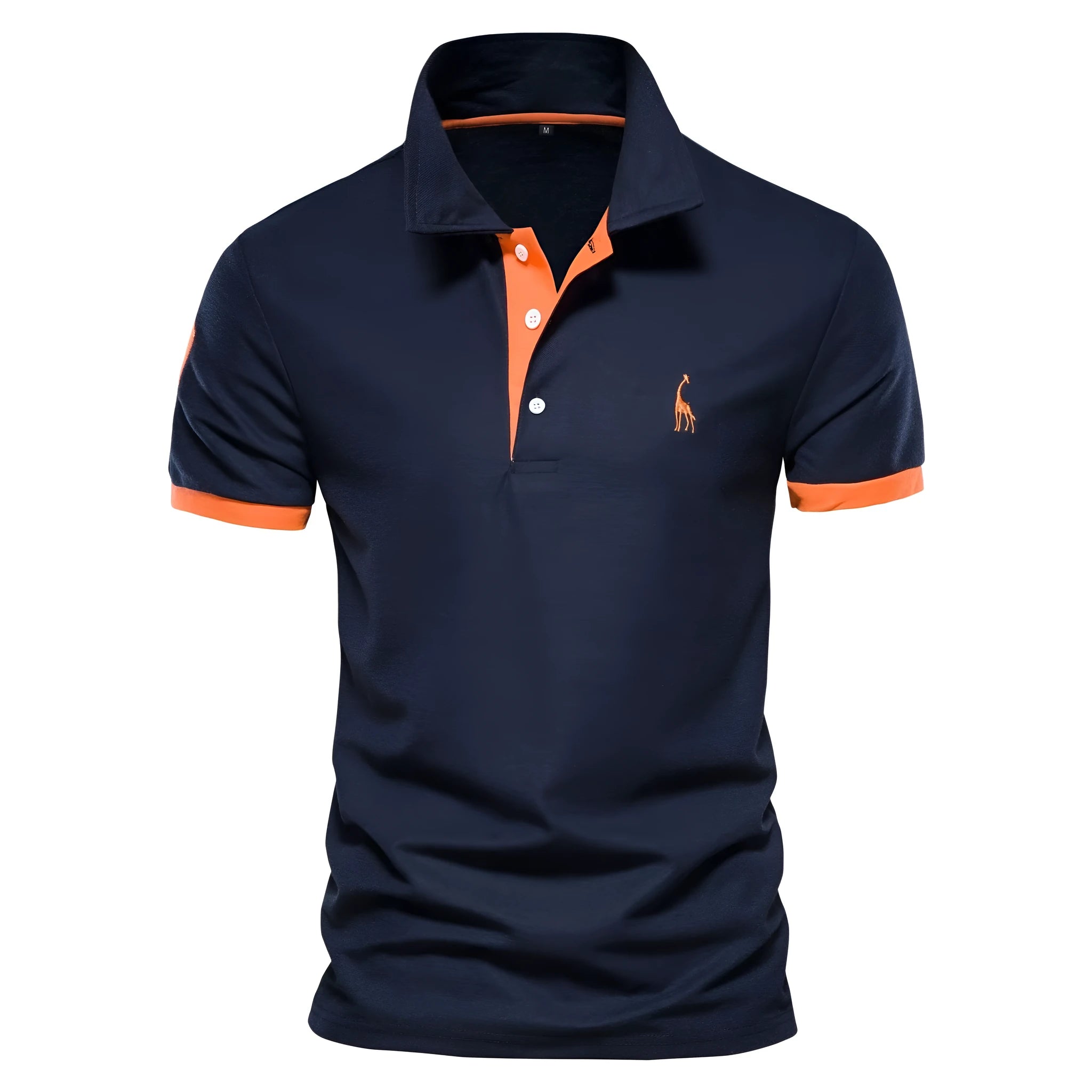 Men's slim fit short sleeve T-shirt with embroidered deer design in various colours