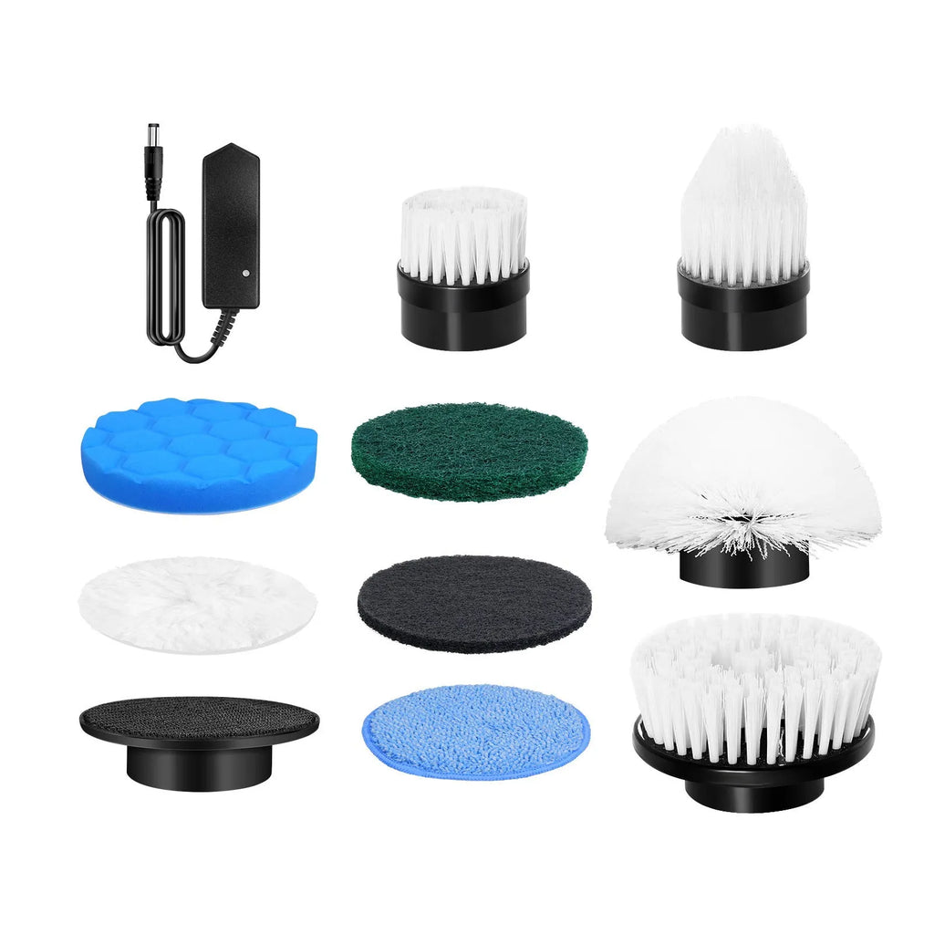 White lithium rechargeable handheld cleaning ball with rotating brush on a hard floor.