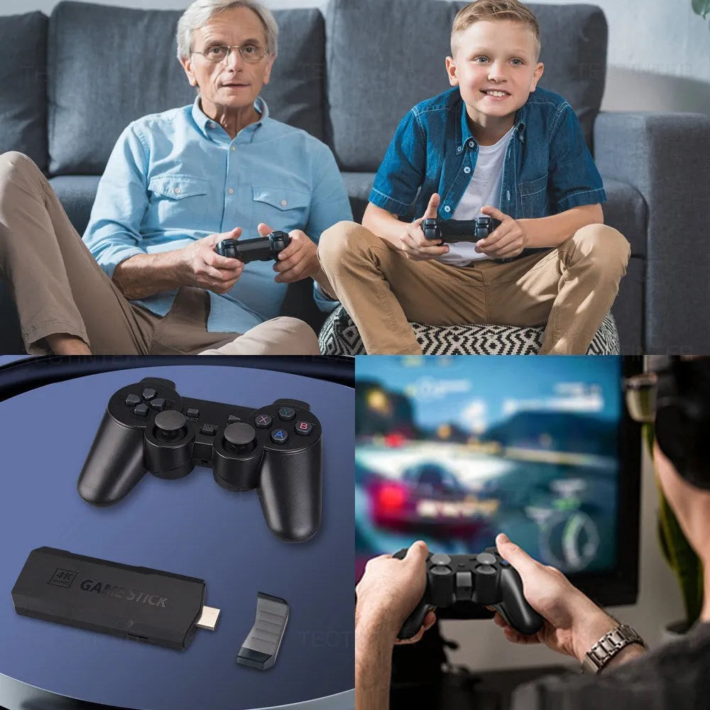 Open-source wireless TV game console in E-sports style with HDMI cable and handle.