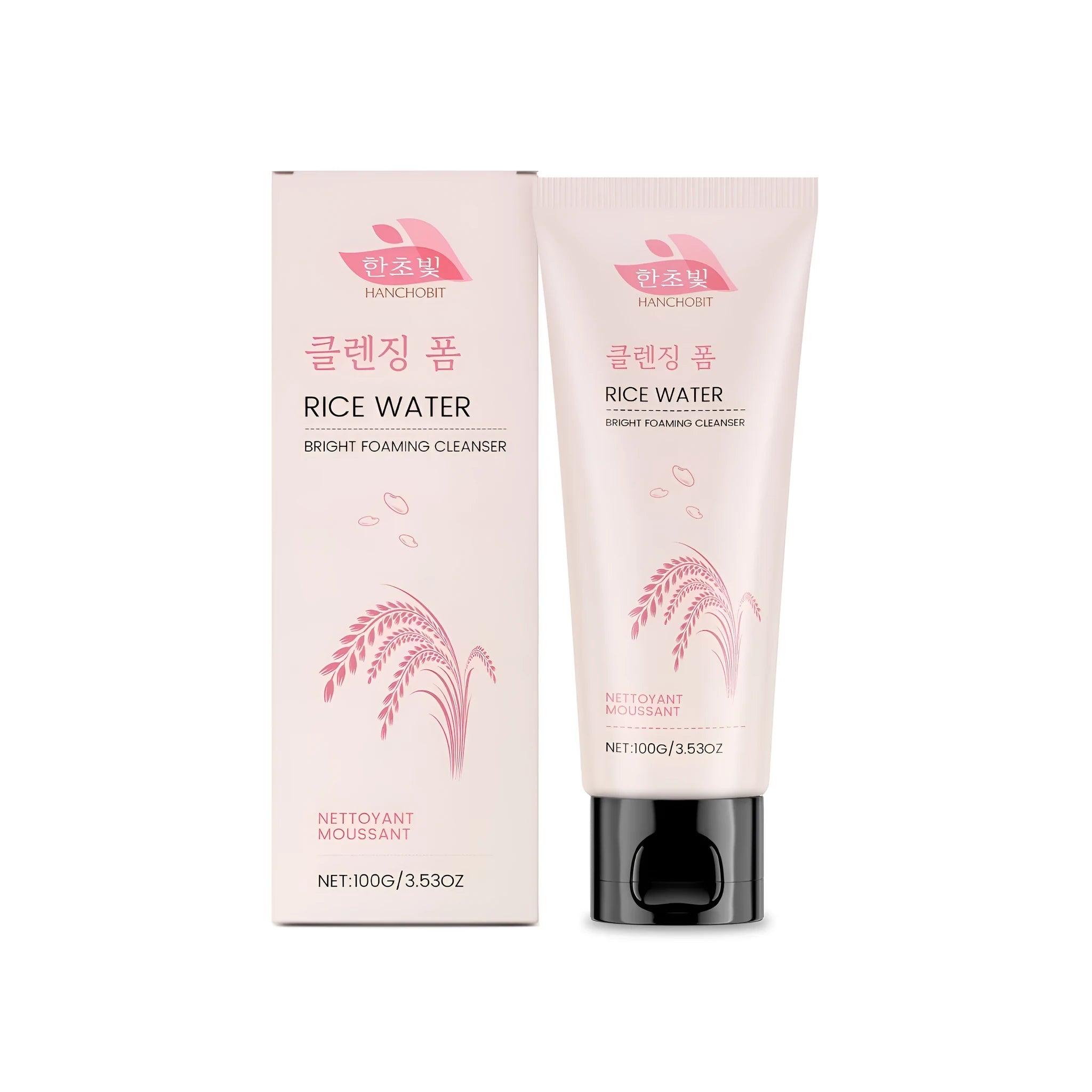 100g tube of rice water foaming facial cleanser gel