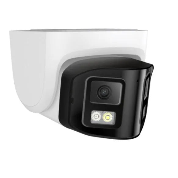 4MP dual-lens panoramic CCTV security camera with IP66 waterproof rating and POE connectivity