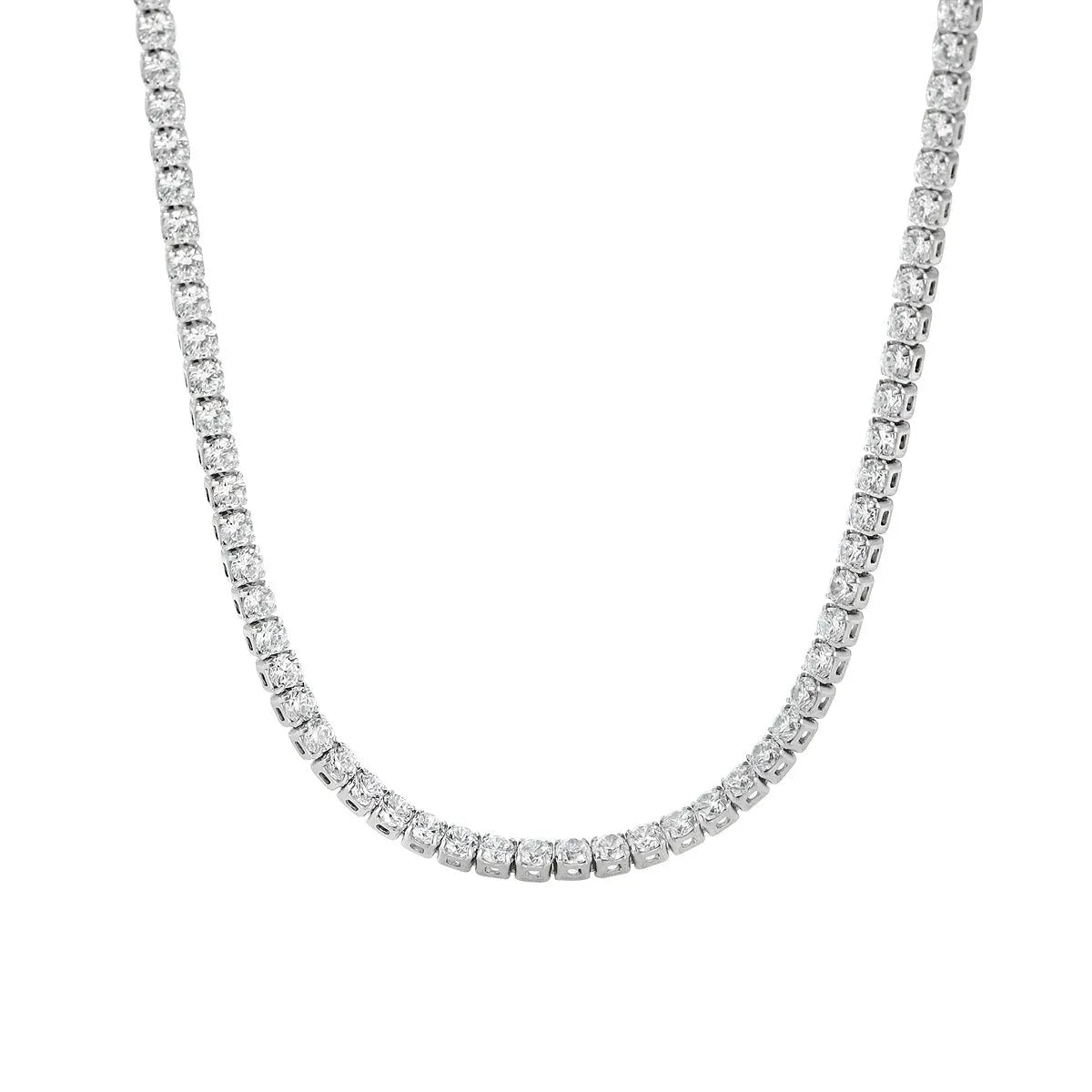 Women's sterling silver 925 necklace with round elements and diamond treatment