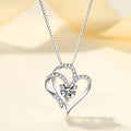 Women's sterling silver heart pendant necklace in rose gold, white gold, or yellow gold plating on a delicate chain.