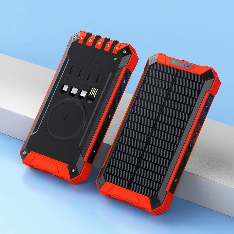 Outdoor solar power bank 20000 mAh in plastic shell, available in four colours
