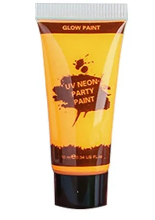 25ml tubes of neon face and body paint in red, yellow, green, purple, orange, and pink colours