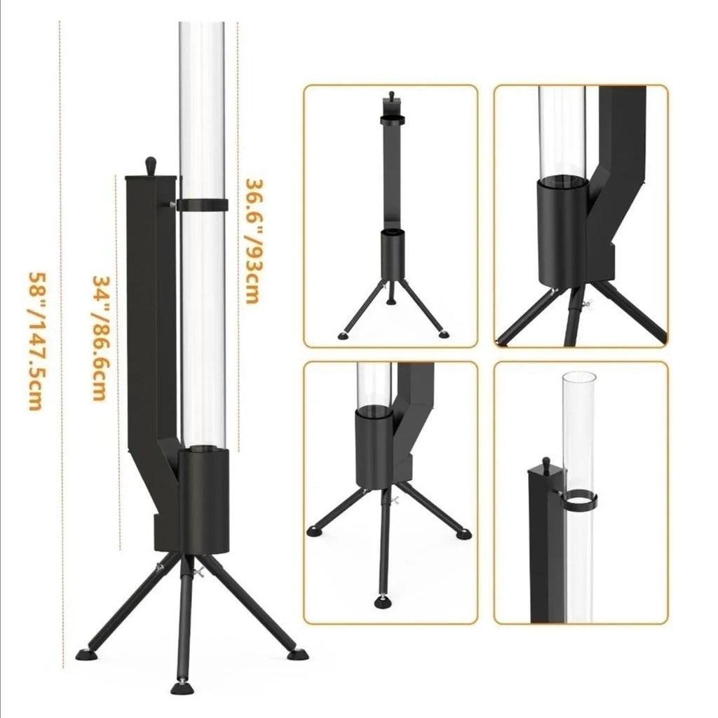 Vertical cast iron wood burning rocket furnace heating stove for courtyard use