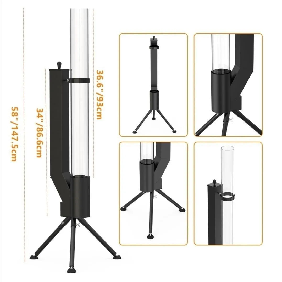 Vertical cast iron wood burning rocket furnace heating stove for courtyard use