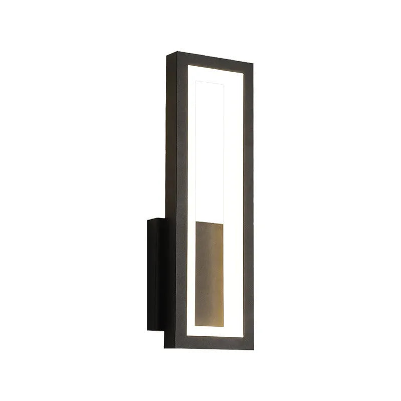 Modern Nordic style corridor wall light with PVC shade in black, available in two length sizes.