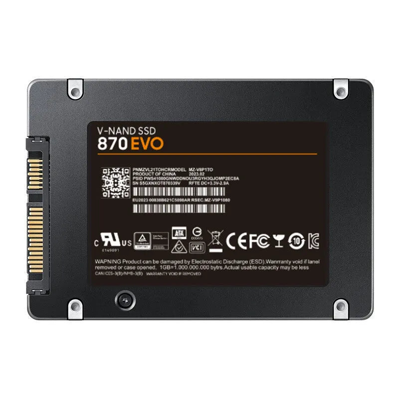 Samsung 870 EVO 2.5-inch SATA III internal solid-state drive for desktop and laptop storage upgrades.