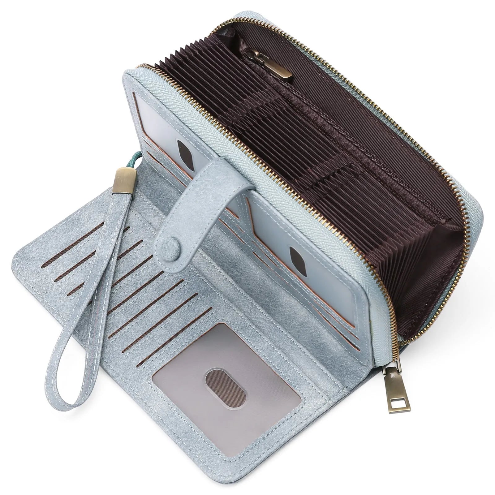 PU expanding women's long wallet passport bag with RFID protection in multiple colour options