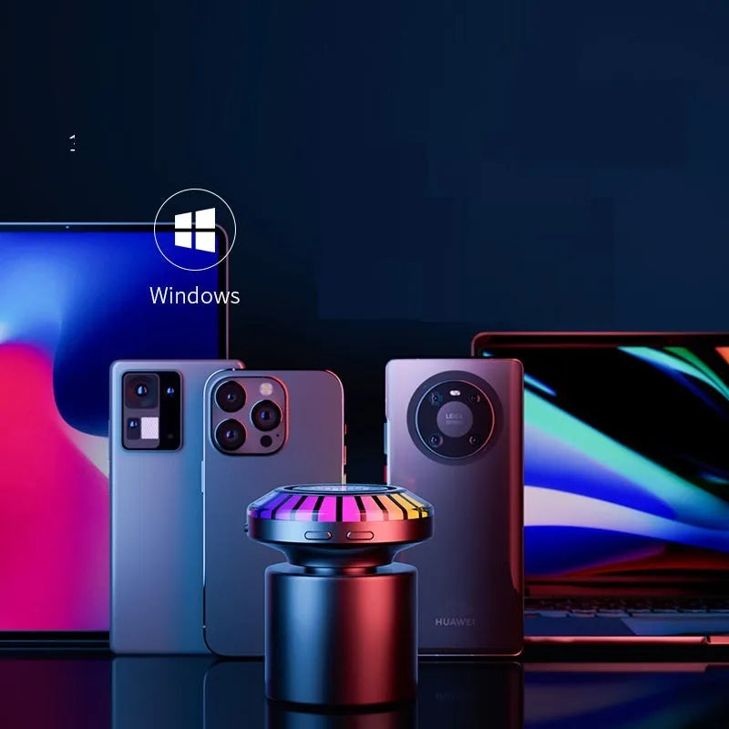 Compact cube Bluetooth atmosphere lamp with polar light projection and voice control