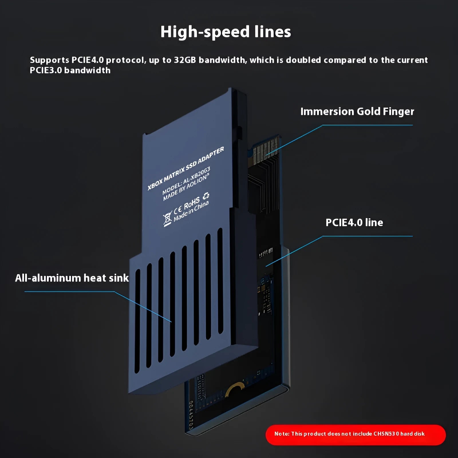 Aluminium alloy hard disk switching box for Xbox Series X and S consoles with screwdriver and manual