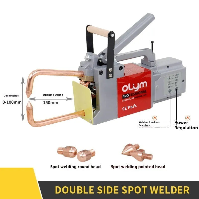 Double-sided spot welder butt welding machine with manual control and included welding heads