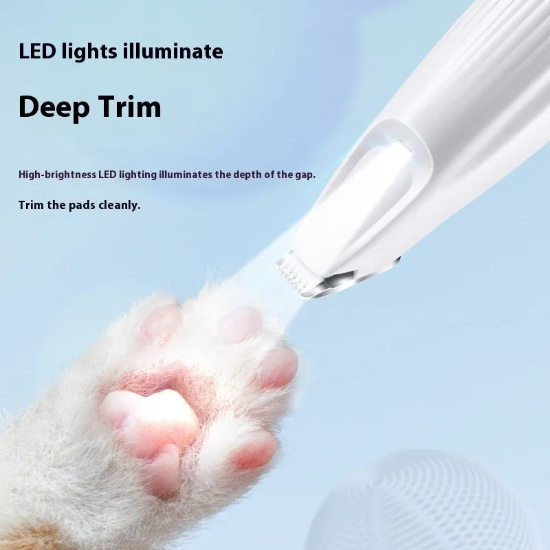 White Pets Efficient LED electric pet clipper for dog and cat foot hair trimming with waterproof design