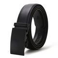 Men's automatic buckle belt in black, 125cm artificial leather with rectangular alloy buckle