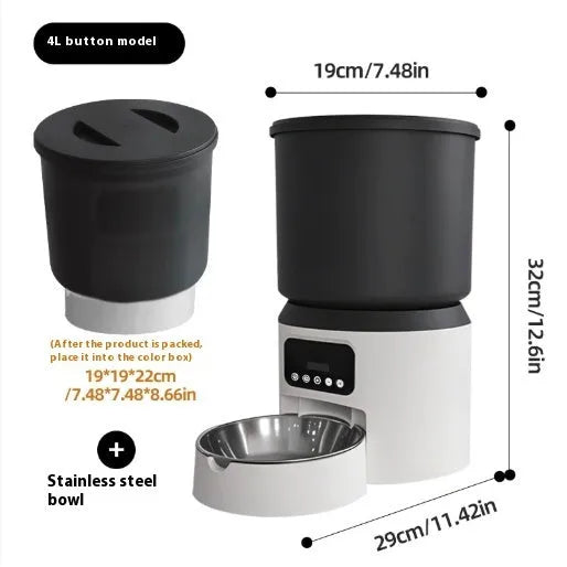 4L smart pet feeder with WiFi remote monitoring and camera options for cats and dogs