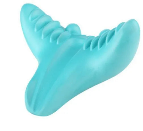 Cervical spine stretch gravity traction neck stretcher pillow in black foam for neck pain relief