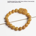 Natural Golden Thread Jade bracelet with carved coin beads in two size options