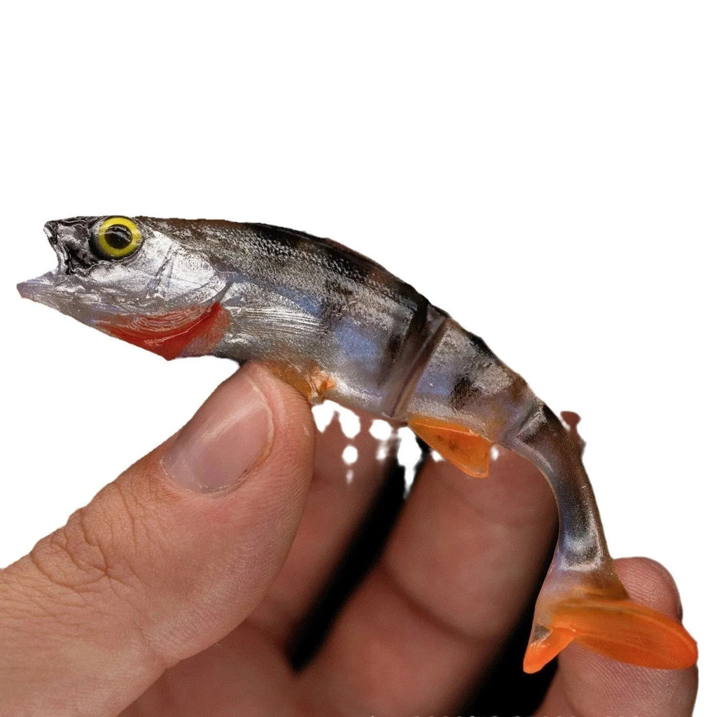 Fish T Tail Catfish Scissors soft plastic fishing lure in a fish colour pattern.