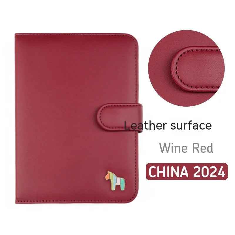 Leather schedule book showing Avocado Green cover with 164x120mm dimensions and 396-day pages