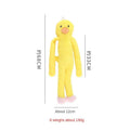 Pink and yellow plush dog toy with rattle sound and teeth cleaning design for large breeds